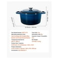 thumbnail image 4 of Enameled Cast Iron Dutch Oven, 6 Quart with Lid, Heavy Duty Cookware for Braising, Stewing, Roasting, Baking - Blue, 4 of 9