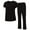 Black, variant on ACTIVE UNIFORMS Women's Breathable Cool Stretch Fabric Scrub Top and cargo Pant Set (Black, X-Small)