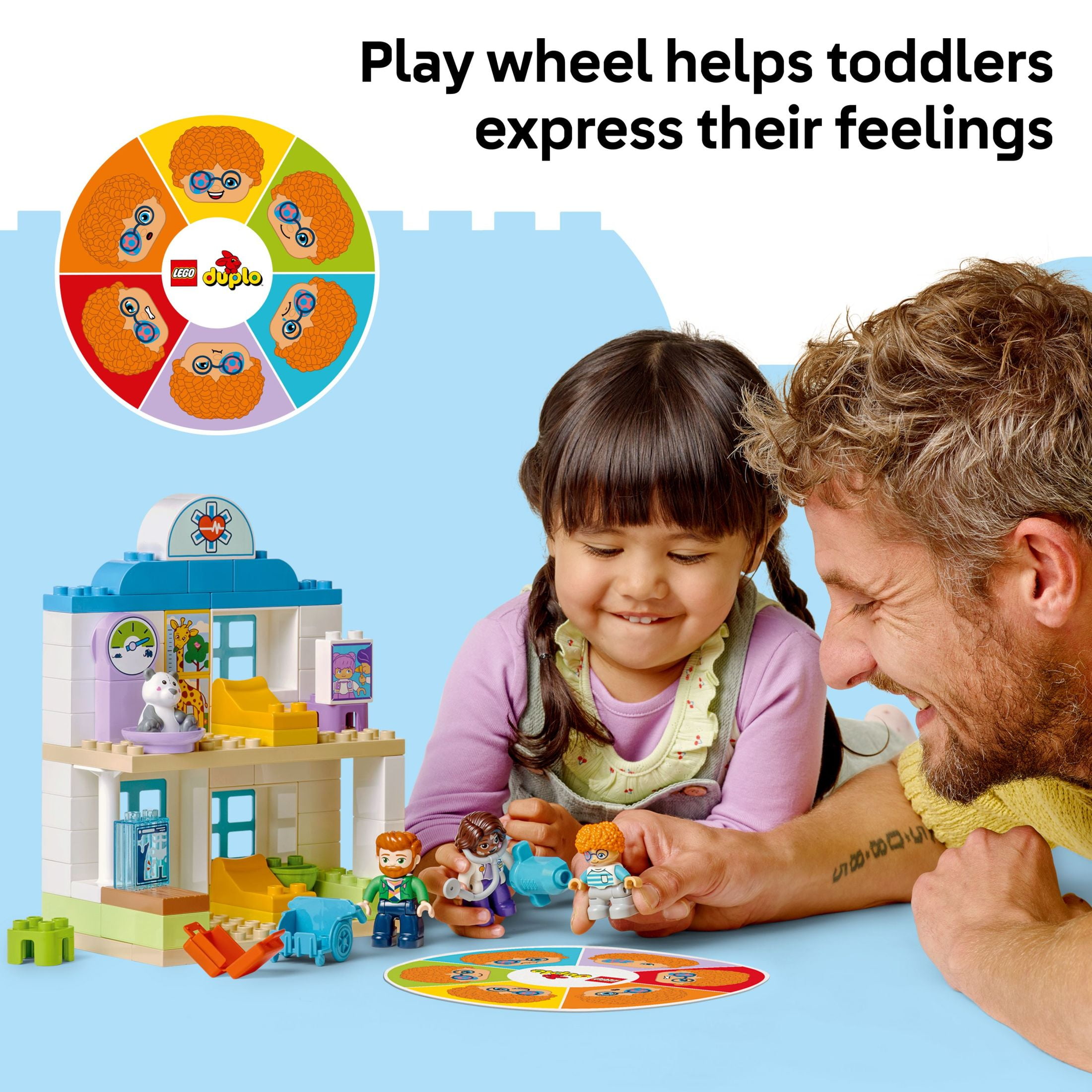 LEGO DUPLO Town First Time Visit with the Doctor Office Building Toy Playset - Preschool Learning and Educational Toy for Toddlers, Boys and Girls, Ages 2+ - Baby Gift Idea - 10449
