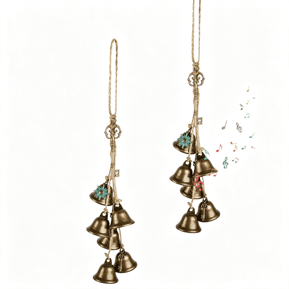 LQSEO 2 Piece Witch Bells for Door,Bells for Door Knob,Witches Bells for Door for Protection,Coffee Shop and Store Decorative Wind Chimes,Decorative Bells for Holidays Such As Christmas New Year