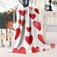thumbnail image 2 of Valentine's Day Heart Pattern Blanket,Comfortable Soft Flannel Throw Blanket,All Season,Warm Lightweight Blankets for Sofa Bed Couch Living Room Chair,60"x80"(150x200cm), 2 of 3