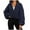 Navy, variant on Bxsruta Jackets for Women, Women's Fashionable Fleece Sports Jacket with Standing Collar and Plush Zipper Jacket, Blue M