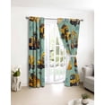 thumbnail image 3 of Construction Truck Blackout Curtains for Bedroom/Living Room, Thermal Insulated Kitchen Curtains, Cartoon Grips and Bulldozers Green Grommet Darkening Window Treatment Drapes 52"x84"x2, 3 of 8
