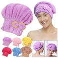 thumbnail image 4 of Warm Quick Dry Hair Turban Hair Drying Towel Wrap Hat Bun Caps for Adult Kid... D7V9, 4 of 8