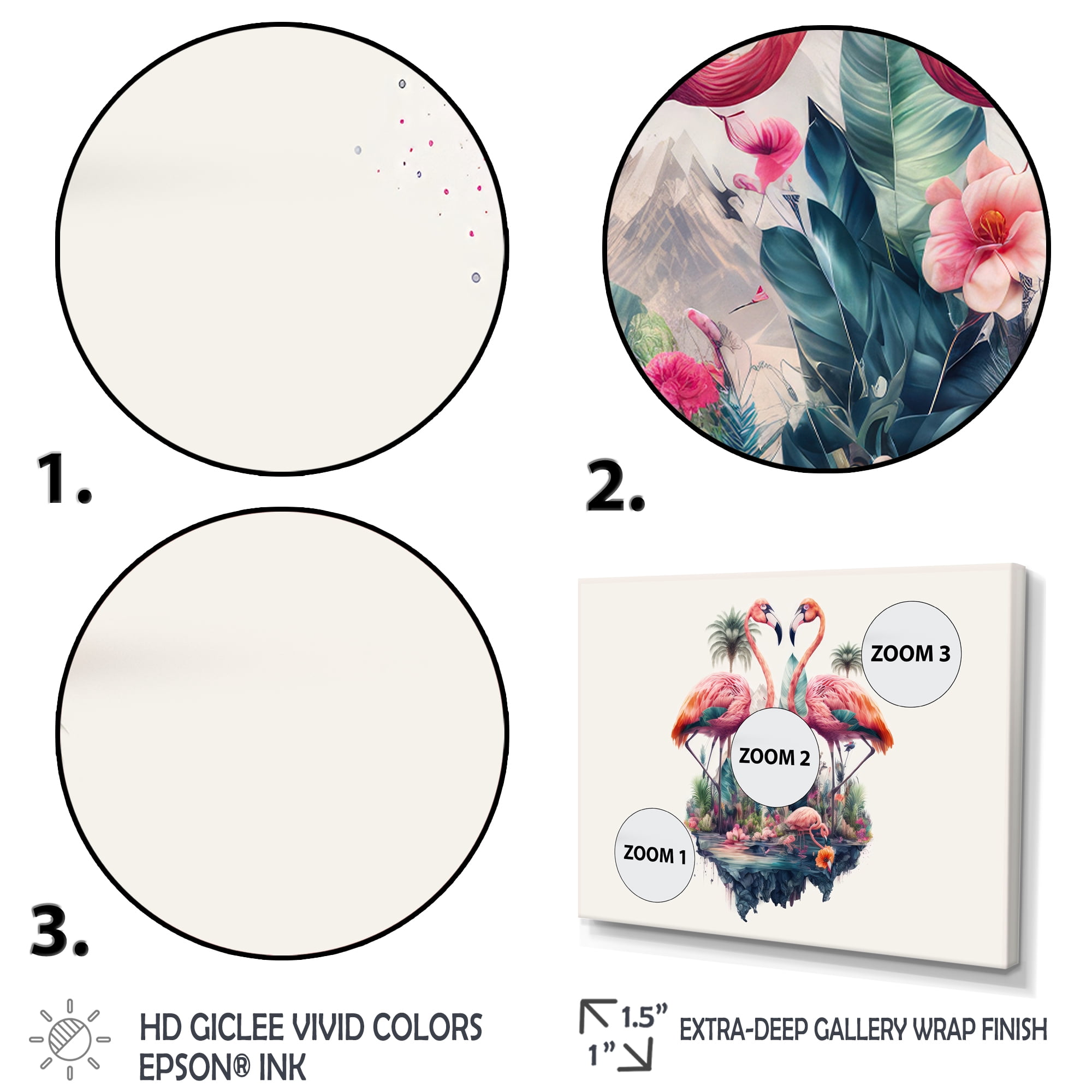Designart Double Exposure Of A Flamingos With Nature Canvas Wall Art