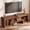 Walnut, variant on Finmind 63-inch TV Console Stand for 55/60/65/75-inch TVs, Farmhouse Entertainment Center with Open Storage Shelves, Walnut