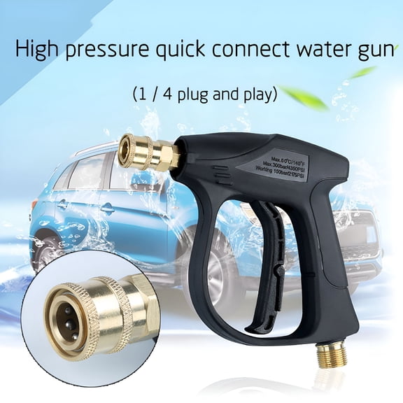 ZEPARO Short Pressure Washer Gun with Swivel - High Pressure Water Handle,High Pressure Car Wash Water Gun Copper Valve Core M22-14 Multifunctional Car Wash Foam Gun