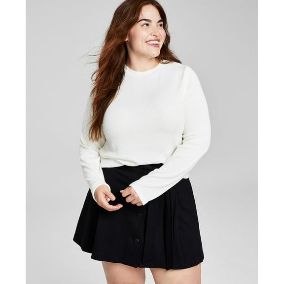 Trendy Plus Size Ribbed Crewneck Top Calla Lilly 4X