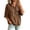 Coffee, variant on Bigetiay Hoodie Women Relaxed Fit Short Sleeve Hooded Sweatshirt for Summer V Neck Pullover Top Women Sweatshirt White Hoodie Women, Size S
