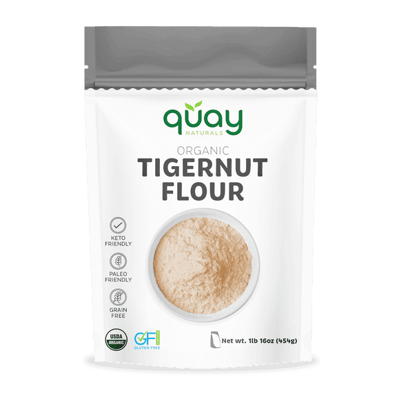 Quay Naturals Organic Tigernut Flour, 1lb, Gluten Free, Grain Free, Nut Free Flour - Paleo Friendly - Non GMO