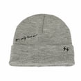 thumbnail image 1 of WITHMOONS Knitted Beanie Hat You Only Live Once Watch Cap CR51101 (Grey), 1 of 5