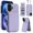 Purple, variant on For Apple iPhone 17 Pro Max RFID Blocking Protective Purse Wallet Case Magnetic Flip Cover Multi-Card Slots Pocket With Detachable Shoulder Strap,White,For iPhone 17 Pro Max