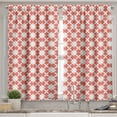 thumbnail image 2 of Ambesonne Abstract Boho Valance & Curtain, Circles Shapes Art, 55"x30", Coral White Pale Eggshell, 2 of 7