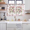 thumbnail image 2 of Spring Floral Kitchen Curtains Window Panels, Retro Pink Orchid Flowers Leaves Botanical Insulated Window Treatment Curtain, Grommet Curtains for Bedroom/Living Room/Bathroom, 2 Piece 52"Wx45"L, 2 of 8