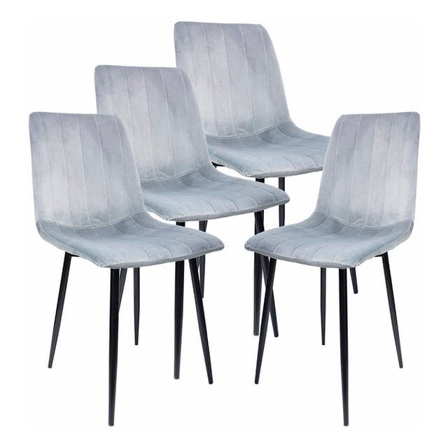 4 Sillas Comedor Eames Tapizada Rack & Pack Gris Terciopelo Sala Habitación