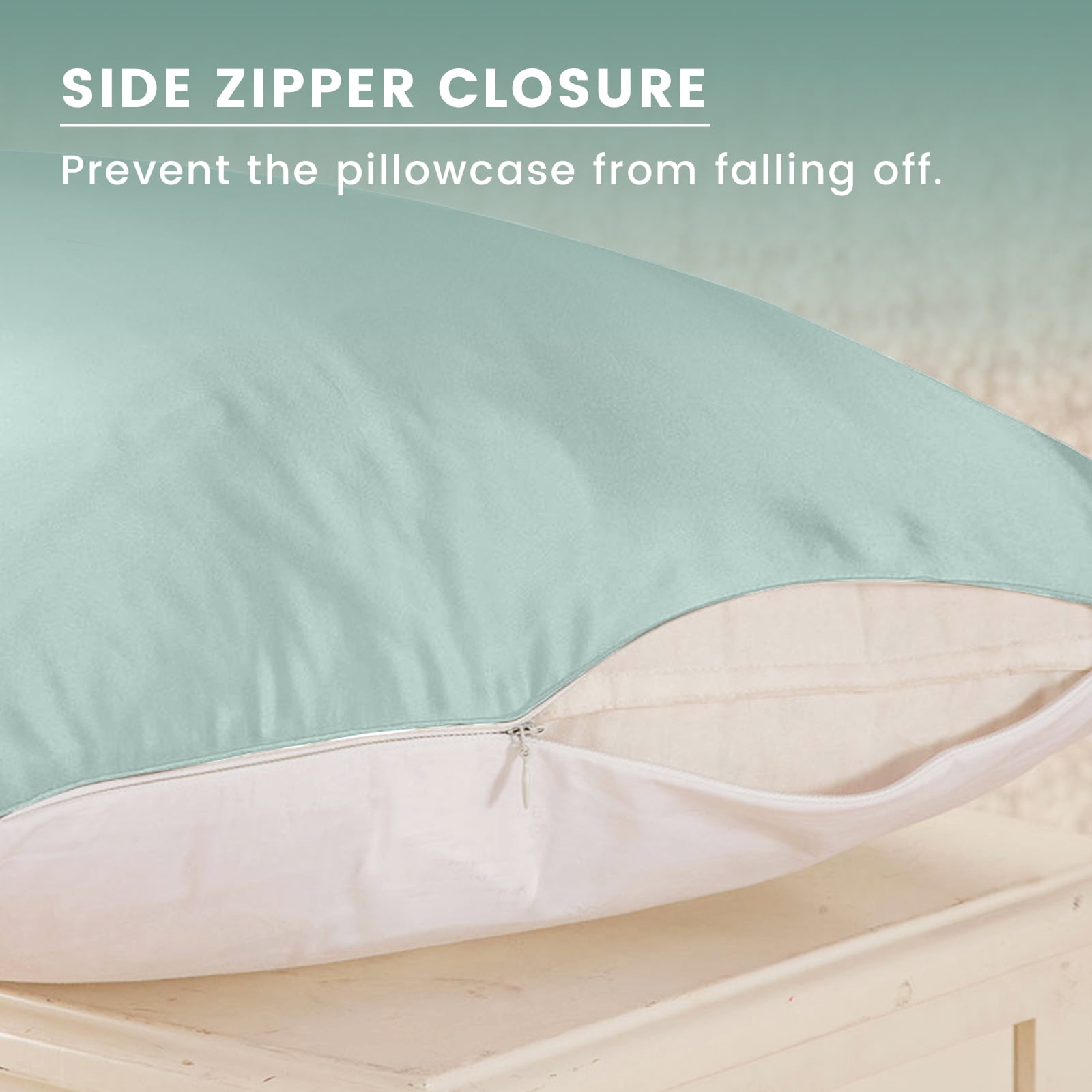 THXSILK Silk Pillowcase, 19 Momme Zippered Silk Pillowcase with Cotton Underside, 100% Pure Mulberry Silk Pillowcase, 1Pcs, Queen Size(20"x30"), Light Blue