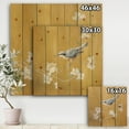 thumbnail image 3 of Designart 'Gold Bird Sitting on Blossoms II' Farmhouse Print on Natural Pine Wood, 3 of 3