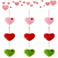 thumbnail image 2 of KOYPTL 9 Pcs Plush Heart Ornament Set Valentines Day Decorations for Tree 4.5 Inch Decorative Heart-shaped Ball Hanging Ornament with Ribbons for Garland Gift Wrapping Party Wedding Home Decor Green, 2 of 6