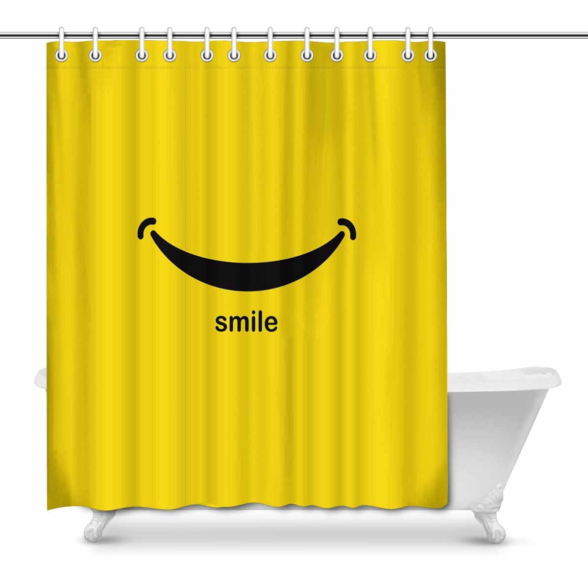 Pop Smile Emoji Bathroom Decor Shower Curtain Set 66x72 Inch Walmart Canada