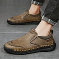 thumbnail image 6 of Mens Casual Casual Shoes Leather Lightweight Loafers Outdoor Soft Sole Walking Shoes Comfortable Soft Driving Shoes Yellow 9.5 UK, 6 of 7