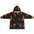 thumbnail image 7 of Spooky Halloween Faces Pattern Blanket Hoodies for Kids 6-13YR Oversize Wearable Blanket Hoodies for Boys Girls Teens, 7 of 7