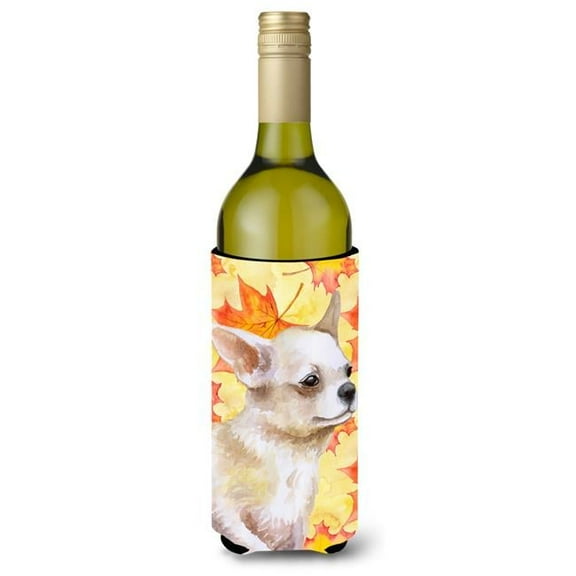 Chihuahua Leg up Fall Wine Bottle Beverge Insulator Hugger