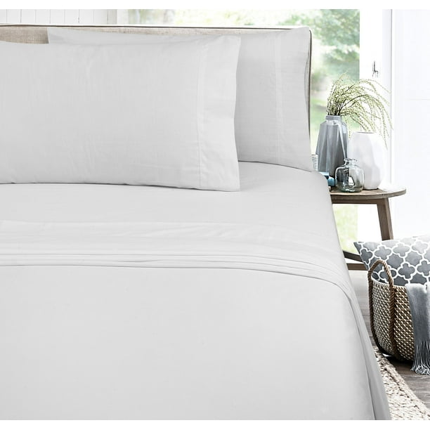 Mainstays Easy Care 300 Thread Count Arctic White Standard/Queen
