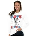 thumbnail image 3 of Betty Boop Cartoon Love The USA Women's Long Sleeve T Shirt Brisco Brands L, 3 of 6