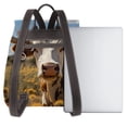 thumbnail image 3 of Balery Countryside Flower Cow Mochila de Cuero para Mujeres, Gran Capacidad, Bolsa de Viaje Multifuncional, Mochila de Cuero y Bolsa de Hombro para Mujeres, 3 of 4