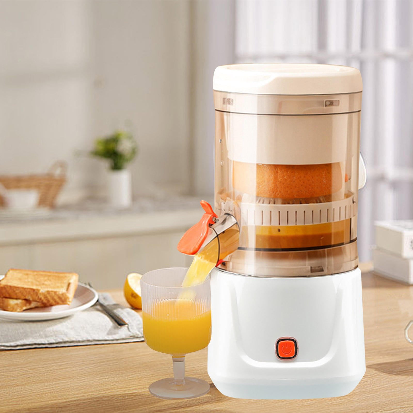 Zenithome Multi Functional Juicer Compact Handy Efficient for Home Kitchen Office 5.20x4.41x9.45In 0.3L 1300Mah 45W 80Rpm Vacuum Sealed Non Slip Detachable Smooth Safe