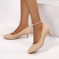 thumbnail image 5 of Rexoro Women's Classic Round Close Toe Pumps Slip On Low Thin Heel Heels Office Daily Dress Occasions Shoes, 5 of 7