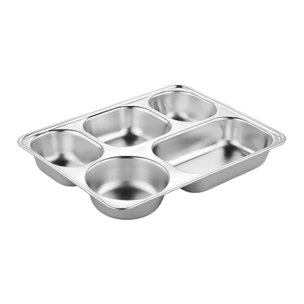 Creative 304 Stainless Steel Bowl Exquisite Dinner Tray DropProof Rice Dishes Separate Plates