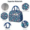 thumbnail image 4 of Lunch Bag Lunch Box for Women Reusable Insulated Lunch Bags,Water-Resistant Seashell Star Fish Summer Beach Cooler Lunch Tote Bag, Large Capacity for Work Travel Picnic, 4 of 6