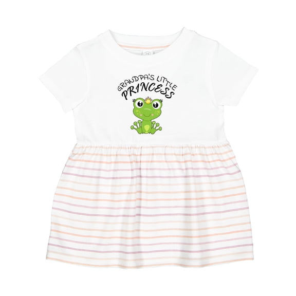 Inktastic Grandpa's Little Princess Cute Frog Girls Baby Dress