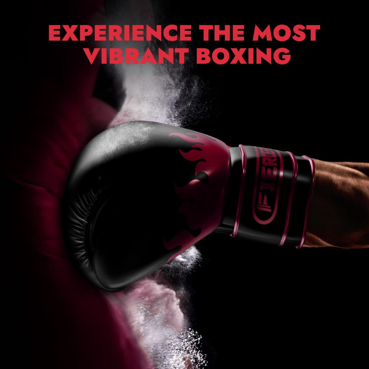 FIERCEFIST Boxing Gloves Men Women - Professional Training Sparring, Kickboxing, Muay Thai, MMA, Taekwondo, fitness for Punching Focus Mitts Pad Workout, Kids, Ventilated Palm, 12oz Red