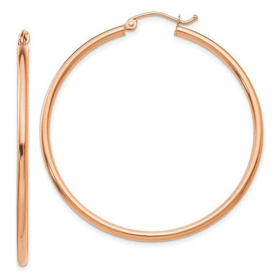 Auriga Fine Jewelry 10K Rose Gold Lightweight Tube Hoop Earrings for Women