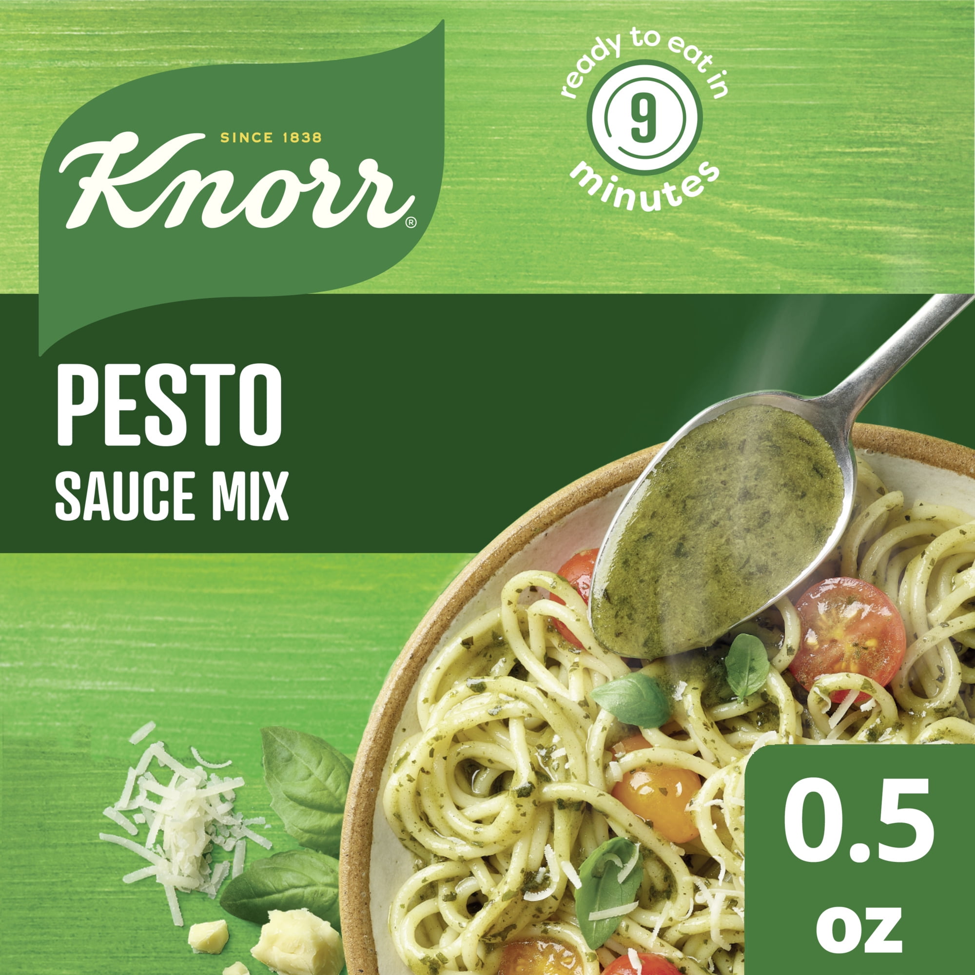 Knorr Sauce Mix Pesto Pasta Sauce, Cooks in 9 Minutes, No Artificial Flavors, No Added MSG, 0.5 oz