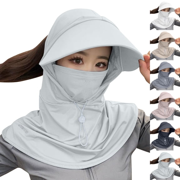 CHUMUD Fashionable Summer Balaclava with Brim Face Mask for Sun Protection Cycling Fishing Face Mask for Women Full Head Sun Balaclava