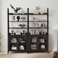 thumbnail image 3 of YOCWO 70" Tall Arched Bookcases, Acrylic Bookshelf with 4 Tier Open Shelf Storage and 2 Doors, Black, 3 of 8