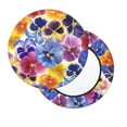 thumbnail image 2 of Fotbe The Garden Tricolor Pansy Flower Stool Covers Round,Waterproof Round Bar Stool Covers Bar Chair Covers Washable Stool Cushion Slipcover for 12-14 Inch Chair-12 inch, 2 of 7
