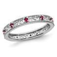 thumbnail image 1 of 1/5 Carat (ctw) Lab Created Ruby Band Stackable Ring in Sterling Silver, 1 of 5