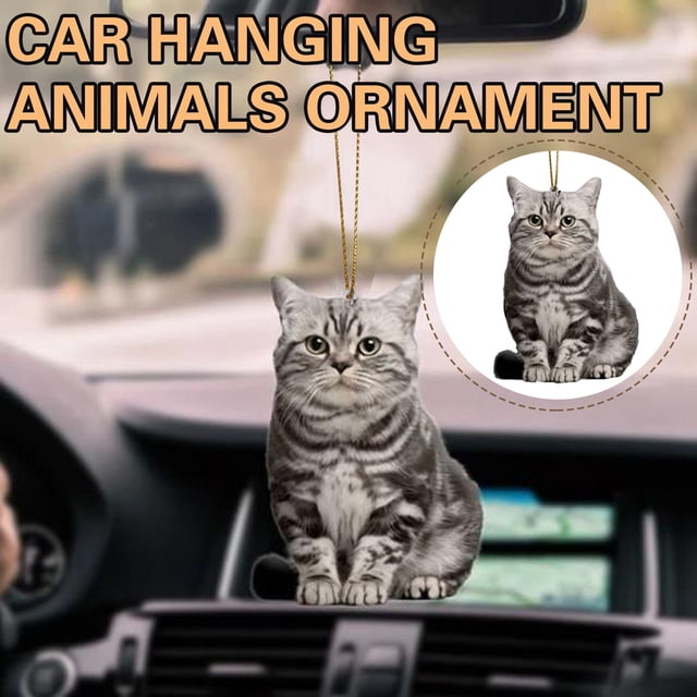 MirrorPlane View Ornament Rear Hanging Dog Decoration for Automotive Interior Reflective Style