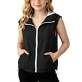 thumbnail image 3 of AHTJRT Hooded Vest for Boys Girls Sleeveless Zip-Up Lightweight Breathable Vests Summer Outdoor Sun Protection Tops with Pockets Black 15-16 Years, 3 of 10
