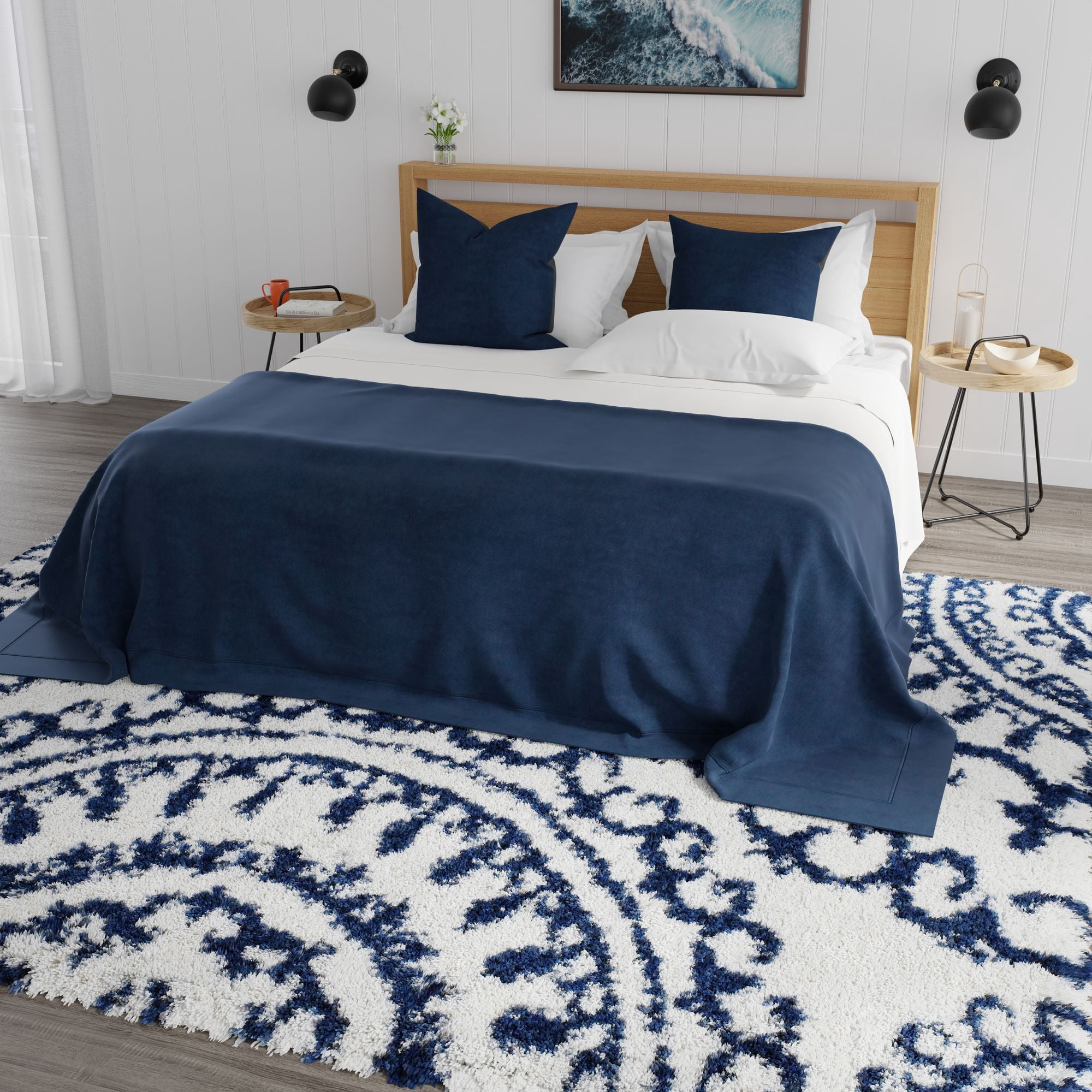 Mason Brooks Indigo Shag CG15A Transitional Geometric 2'6" X 8' Area Rug