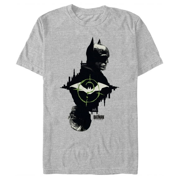 Men's The Batman Mirror Riddler Skyline  Graphic Tee Athletic Heather X Large