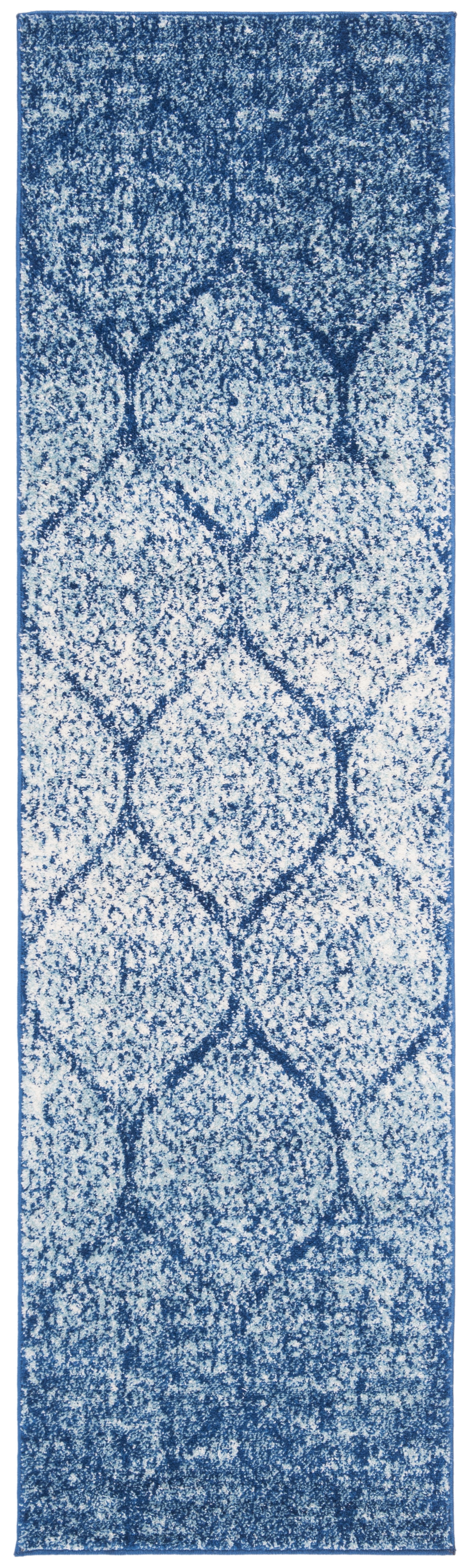 SAFAVIEH Madison Leighton Geometric Runner Rug, Navy/Blue, 2'3" x 14'