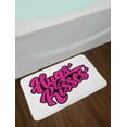 thumbnail image 2 of Hug Bath Mat, Love Theme Hugs and Kisses Calligraphy Modernistic Lettering, Plush Bathroom Decor Mat with Non Slip Backing, 29.5" X 17.5", Charcoal Grey Magenta, by Ambesonne, 2 of 2
