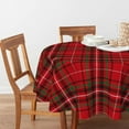 thumbnail image 2 of Christmas Tablecloth 60×60 Inch Round, Buffalo Plaid Red Washable Table Cover for Party Picnic Dinner Decor, 2 of 6