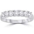 thumbnail image 1 of Bague de Mariage en Diamant Naturel Taille Ronde 1 Ct T.W. Anniversaire en Or Blanc 14 K, 1 of 2