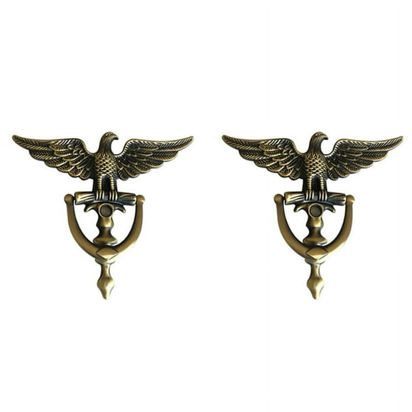 2X Antique Door Knocker Eagle Head Door Knocker for Front Door Home Decor Ring Furniture Handle Hardware Knocker